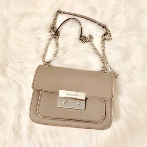 Michael Kors Gray Leather Cross Body Bag